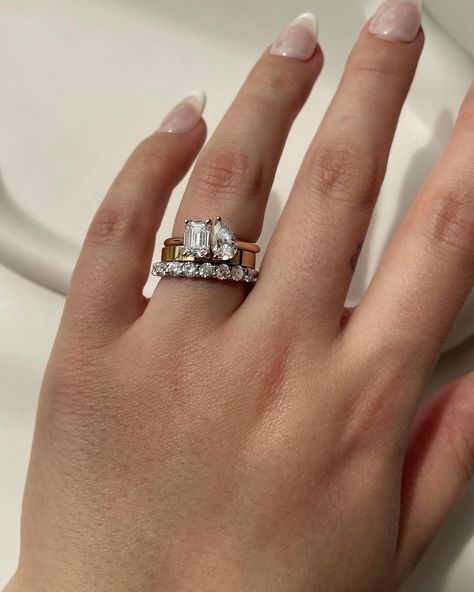 Swipe to stack this gorgeous #toietmoi ring ➡️ Toi Et Moi Wedding Stack, Toi Et Moi Engagement Ring Stack, Toi Et Moi Stack, Toi Et Moi Ring Stack, Toietmoi Ring, Personalized Engagement Rings, Two Souls, Future Engagement Rings, Ring Stack