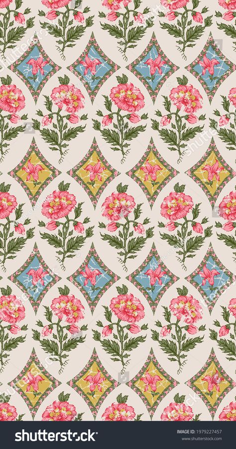 Seamless Textile Allower Backgrund Pattern Stock Illustration 1979227457 | Shutterstock Vintage Rose Pattern, Print Patterns Aesthetic, Cute Patterns For Backgrounds, Vintage Textiles Patterns, Floral Design Pattern, Border Wallpaper, Textile Prints Design, Floral Seamless Pattern, Textile Print