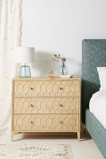 Anthropologie Bedroom, Unique Dresser, Wooden Armoire, Dresser In Closet, Three Drawer Dresser, Hanging Furniture, House Remodeling, Six Drawer Dresser, Bedroom Dressers