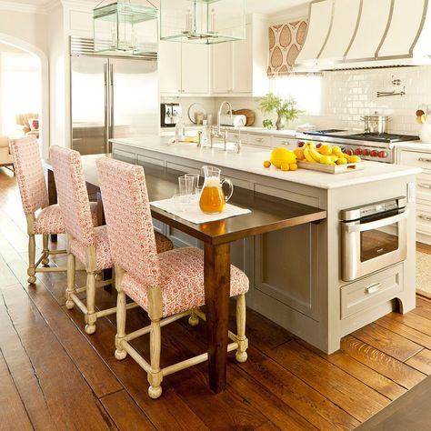 Updated Traditional Kitchen, Cabin Kitchen, Island Table, Kitchen Island Bar, Southern Kitchen, Southern Kitchens, Kitchen Island Table, Island Bar, Pretty Kitchen