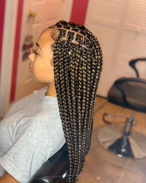 Fake Hair Braids, Black Box Braids, Colored Box Braids, Medium Box Braids, Big Box Braids, Stylish Lady, Goddess Braids Hairstyles, Box Braids Hairstyles For Black Women, Braids Hairstyles Pictures