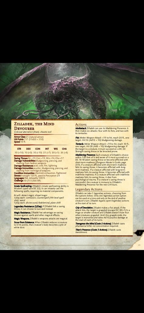 Elden Ring Dnd Stats, Monster Stat Blocks 5e, Cr 30 5e, Aberration Dnd, Dnd Aberrations, Dnd Horror, Dnd Stats, Dungeons And Dragons Memes, Dungeons And Dragons 5e