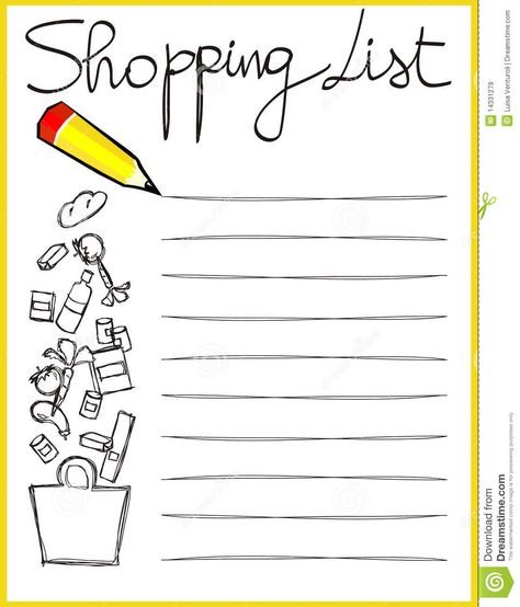 Shopping List - Download From Over 43 Million High Quality Stock Photos, Images, Vectors. Sign up for FREE today. Image: 14331279 Summer Shopping List, Draw Vector, Summer Courses, Your Shopping List, Stylish Art, Notes Template, Planner Organization, Grocery Lists, Detox Drinks