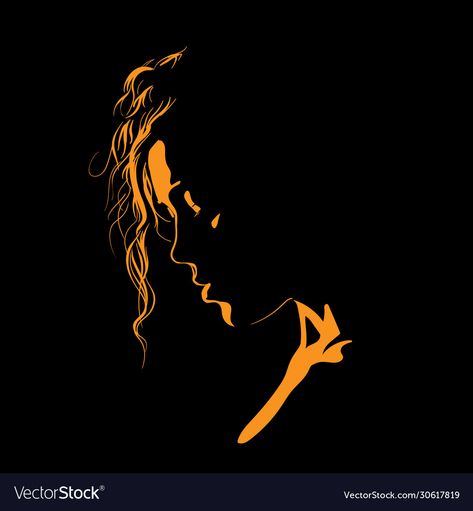 Black Woman Silhouette, Silhouette Drawing, Black Paper Drawing, Portrait Woman, Canvas Picture, Silhouette Portrait, Head Hair, Woman Silhouette, Abstract Portrait