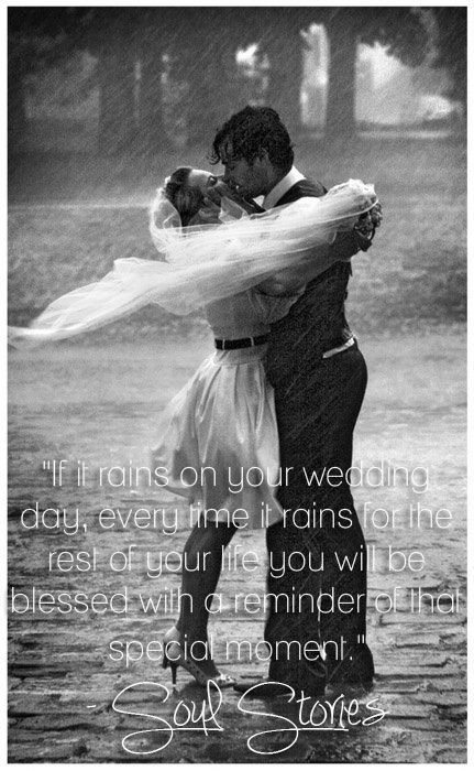 Rain On Wedding Day, Wedding Day Quotes, Rain Wedding, Kissing In The Rain, Rainy Wedding, Love Rain, Singing In The Rain, It's Raining, Day Quotes