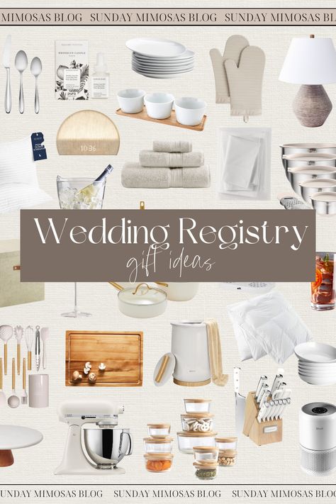 Wedding Registry Ideas Ultimate List!! Need help coming up with gifts to add to your wedding registry!? We've got you covered! Here are our top wedding registry ideas from Amazon, Crate and Barrel and Target that will elevate your home! From luxurious bath towels and coupe wine glasses to gorgeous flatware and ceramic cookware, these are all the items you need to start your newly married life together! Housewarming Gift Registry List, Top Registry Items Wedding, Best Things To Put On Wedding Registry, Wedding Registry Checklist Amazon, Must Have Registry Items Wedding, Wedding Registry Must Haves Amazon, Best Registry Items Wedding, Things To Put On A Wedding Registry, Fun Wedding Registry Ideas