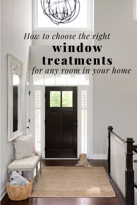 How To Choose Window Treatments, Entryway Window Coverings, Casement Window Treatments, Window Coverings For Large Windows, Minimal Window Treatments, Large Window Treatments Living Rooms, Modern Window Treatments Living Room, Bedroom Window Treatments Ideas, Window Treatments For Large Windows