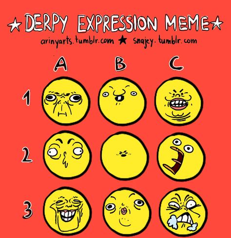 Give this poor soul a PS4 and FFXV — ♫ One stupid derpy expression meme sheet ♫ Drawn... Derpy Faces Drawing, Expression Challenge, Facial Expressions Drawing, Expression Sheet, Emotion Chart, Cartoon Expression, Drawing Face Expressions, Draw Faces, Drawing Cartoon Faces