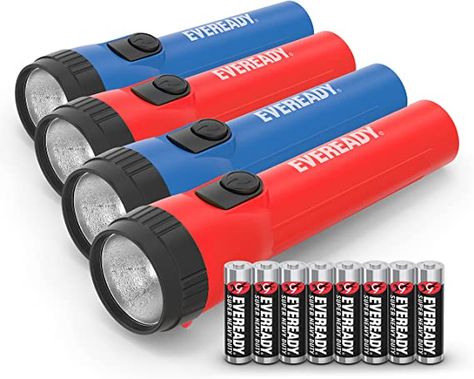 Amazon.com: LED Flashlight by Eveready, Bright Flashlights for Emergencies and Camping Gear, Flash Light with AA Batteries Included, Pack of 4 : Tools & Home Improvement Emergency Flashlight, Bright Led Flashlight, Battery Powered Light, Power Colors, Camping Items, Camping Lanterns, Tactical Flashlight, Flash Light, Camping Accessories