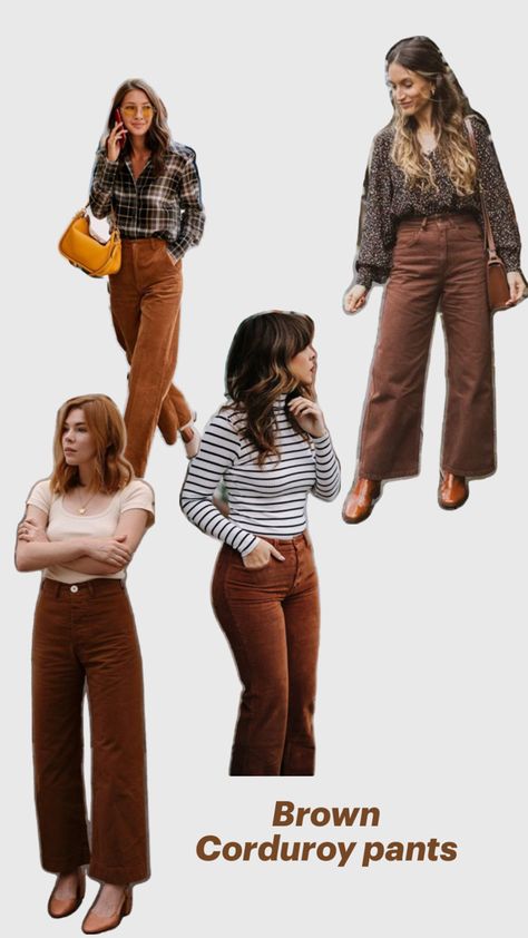 I am seeing lots of brown corduroy pants being popular this year again! Bringing back the vintage vibes Being Popular, Corduroy Pants Outfit, Brown Corduroy Pants, Pants Outfit Fall, Fall Trend, Trend 2024, Trendy Fall Outfits, Brown Corduroy, Brown Pants