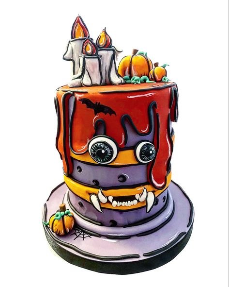 #cartooncake #comiccake #cartoonart #comicart #fyp #cake #vanilla #glutenfree #dummycake #monstercake #halloween #halloweencake Monster Halloween Cakey Cake. Absolutely lobed making this one of the first cartoon Halloween cakes that ive seen Halloween Fondant Cake, Dummy Cake, Monster Cake, Cartoon Cake, Halloween Monster, Halloween Cartoons, First Halloween, Halloween Cakes, Fondant Cakes