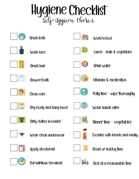 Checklist for Personal Hygiene Chores Hygiene Worksheet Daily Checklist - Etsy Canada in 2024 | Personal hygiene worksheets, School supplies for teachers, Checklist How To Maintain Hygiene, Hygiene Kit List, Hygiene Checklist For Women, Daily Hygiene Checklist, Hygiene Essentials List, Self Care Checklist Hygiene, Personal Hygiene Checklist, Personal Hygiene For Women, Hygiene List