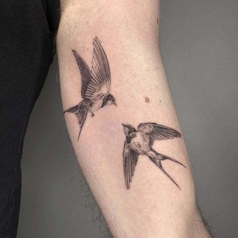 I am always happy to take on tattoos a little different to what you usually see me post.. especially smaller more realistic styles pieces, such as there small swallows for Andy a few weeks ago ✌️ . . #tattoo #tattoos #tattooinspo #swallowtattoo #birdtattoo #microrealism #microrealismtattoo #brightontattoo Swallow Tattoo Meaning, Swallow Bird Tattoo, Swallow Tattoo Design, Swallow Bird Tattoos, Bird Tattoo Men, Brighton Tattoo, Vogel Tattoo, Small Bird Tattoo, Dotwork Tattoo