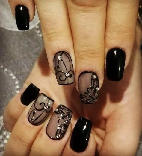 Lace Nail Design, Black And White Nail, Black And White Nail Art, Lace Nails, Grunge Nails, White Nail Art, Really Cute Nails, White Nail, Fire Nails