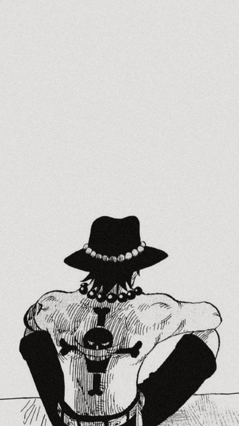 Asce/One piece Luffy Black And White Icons, One Piece Comic Strip Tattoo, Ace One Piece Black And White, Ace Black And White, Ace One Piece Wallpapers, Kawaii One Piece, Ace Manga, Ace Wallpaper, One Piece Black And White