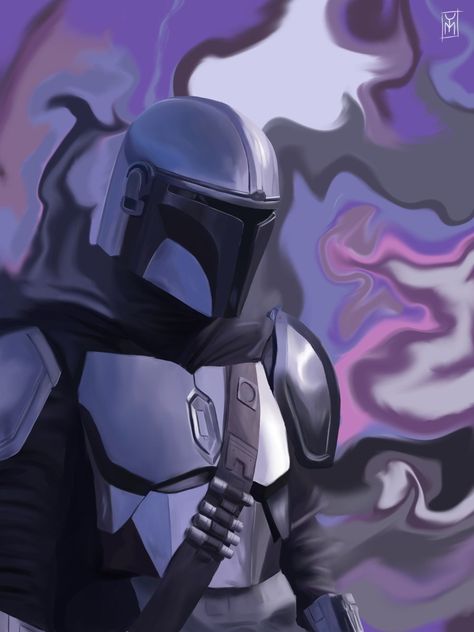 Star Wars The Mandalorian artwork Mandalorian Artwork, Star Wars Purple, Purple Star, The Mandalorian, Star Wars, Purple