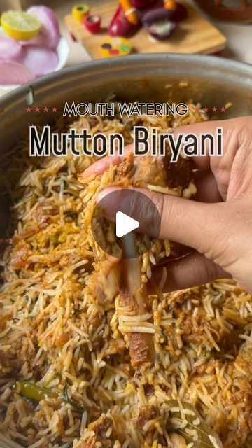 Easy Mutton Biryani Recipe, Mutton Dum Biryani Recipe, Matan Biryani Recipe, Mutton Recipes Indian, Best Mutton Biryani Recipe, Biryani Recipe Video, Biryani Masala Powder, Mutton Biriyani, Easy Biryani