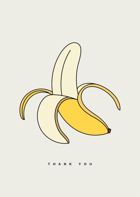 Banana Tattoo Minimalist, Banana Illustration, Banana Shop, Banana Wallpaper, Cartoon Banana, Banana Sticker, Iphone Wallpaper Vsco, Warm Scarves, Banana Art