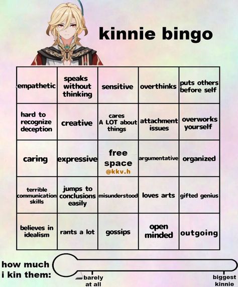 Kin Bingo, Kinnie Bingo, Self Thought, I Understand, How To Be Outgoing, Bingo, Genshin Impact, Communication, Mindfulness