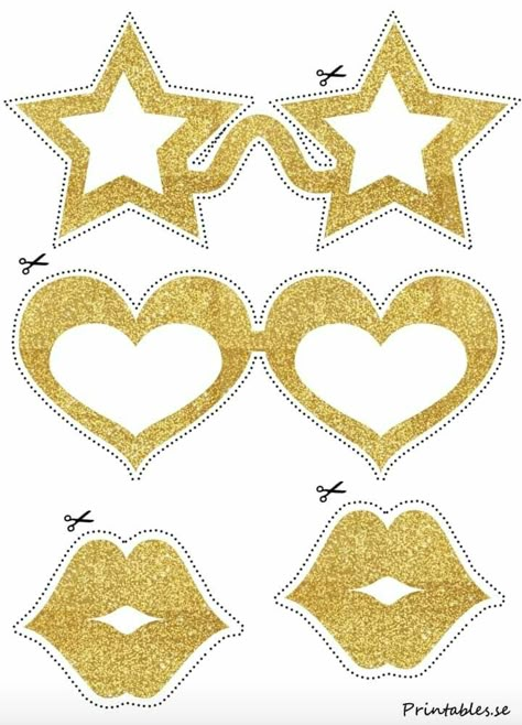 Photo Booth Props Free Printables, Photo Booth Props Free, Golden Glasses, Photo Booth Props Birthday, Graduation Photo Booth Props, Diy Photo Booth Props, Printable Props, Photobooth Props Printable, Graduation Photo Booth