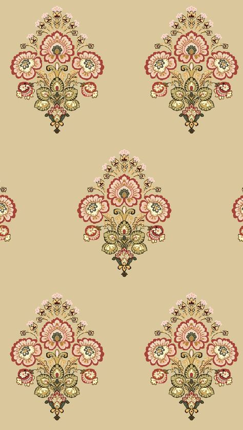 Mughal Art Design, Mughal Flower Border, Mughal Paisley Motifs, Mughal Art Motifs, Mughal Butta, Buta Design, Indian Block Print Fabric, Color Drawing Art, Folk Art Flowers