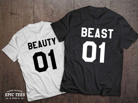 Beauty Beast 01 Couples T-shirt Set, Beauty Beast shirts, 01 Couples Shirt Set, 100% cotton Tee, UNISEX  *Please note that the text can be put on King And Queen Shirts, King Queen Shirts, Queen And King, Princess Shirt, Couple Tees, Queen Shirts, King And Queen, Couple T-shirt, Couple Outfits