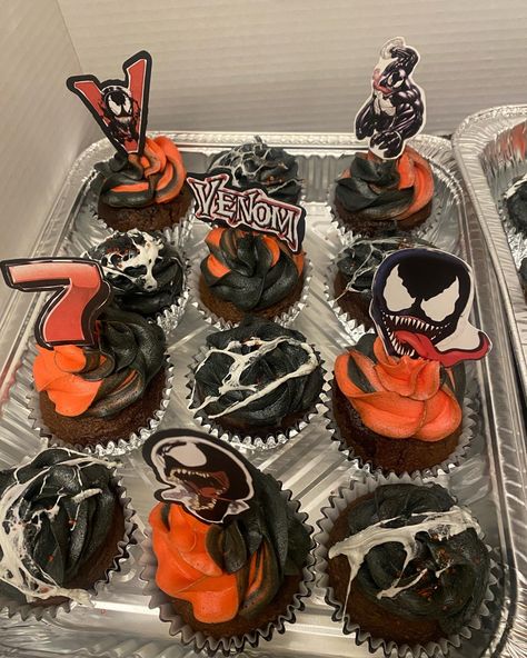 Venom Cupcakes, Venom, Bday Party, Cake