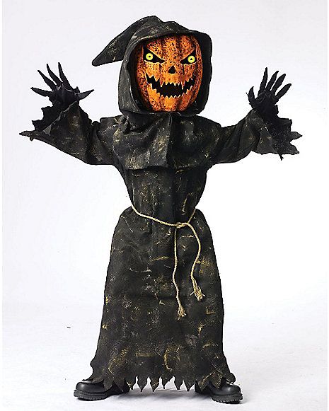 Kids Bobble Head Pumpkin Costume  - Spirithalloween.com Scary Kids Costumes, Head Pumpkin, Terrifying Halloween, Party City Costumes, Halloween Parejas, Labu Halloween, Creepy Costumes, Mascaras Halloween, Baby Kostüm