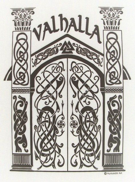 Viking Hall, Valhalla Tattoo, Viking Warrior Tattoos, Norse Mythology Tattoo, Scandinavian Tattoo, Viking Tattoo Symbol, Viking Tattoo Sleeve, Castlevania Wallpaper, Art Viking