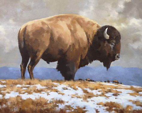 Bison Reference, Buffalo Images, Bison Illustration, Prairie Painting, Bison Artwork, Bison Painting, Buffalo Art Print, Buffalo Pictures, Watercolor Animal Art