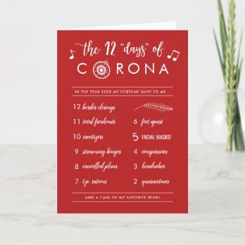 Funny Twelve Days of Corona Christmas Gold White Holiday Card | Zazzle.com Christmas Card Funny, Twelve Days Of Christmas, Funny Christmas Cards, Christmas Invitations, Christmas Holiday Cards, Fun Times, Christmas Stuff, 12 Days Of Christmas, Christmas Card Holders