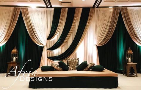 Stage Draping Ideas, Draping Backdrop Ideas, Drapery Backdrop, Curtain Draping Ideas Backdrops, Draping Decor Backdrop Ideas, Fabric Draped Walls, Backdrop Draping Ideas, Stage Curtain Design, Curtain Backdrop Ideas