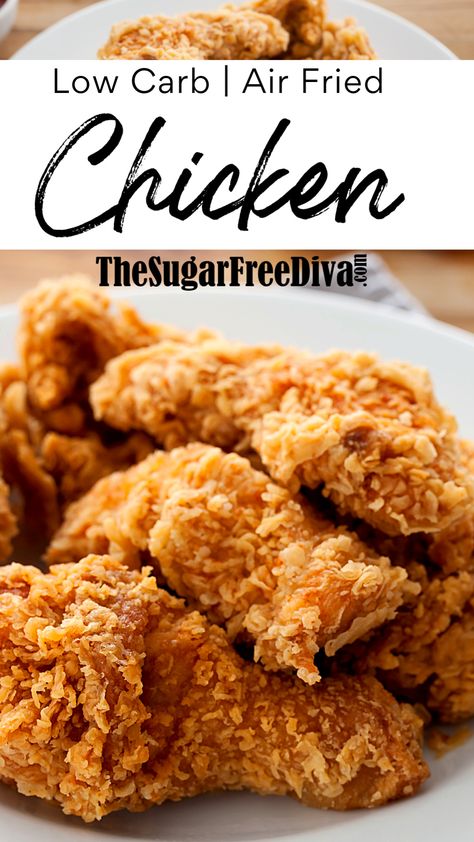 Chicken Recipes Low Carb, Air Fryer Chicken Recipes, Keto Fried Chicken, Low Carb Low Fat Recipes, Recipes Low Carb, Air Fry Recipes, Low Carb Chicken Recipes, Low Carb Low Sugar, Air Fried Chicken