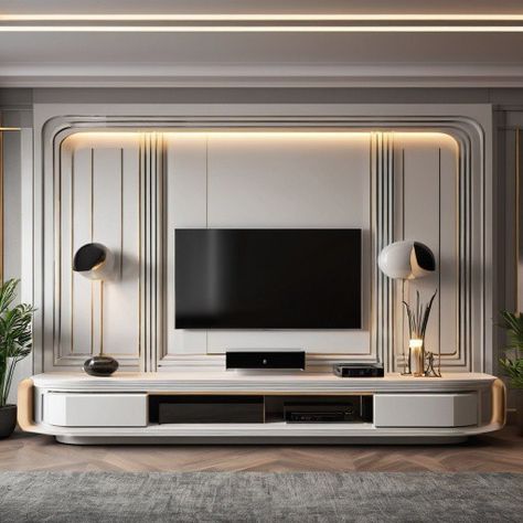 Tv Penal Design Modern Luxury, Tv Cabiney, Luxury Tv Unit Design, Latest Tv Unit Designs, Tv Wall Design Luxury Tvs, Lcd Design, Background Tv, Tv Unit Bedroom, Buffet Tv