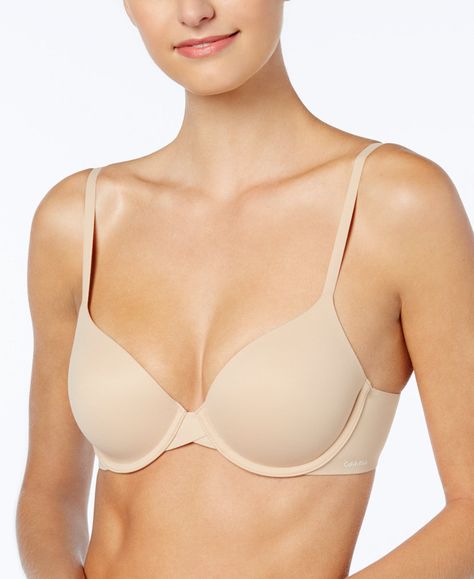 Perfectly Fit Full Coverage T-Shirt Bra F3837 Tshirt Bra, Tan T Shirt, Full Coverage Bra, Plus Size Activewear, Womens Bras, Calvin Klein Woman, T Shirt Bra, Full Figured, Strapless Bra