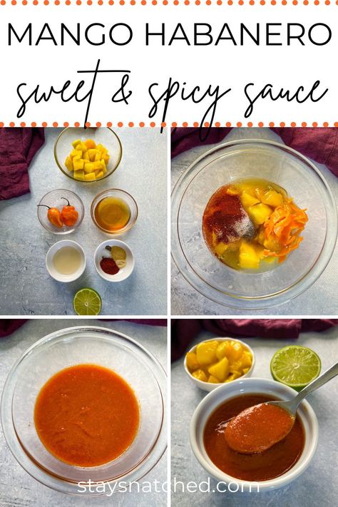 Sweet Mango Chili Sauce, Mango Chipotle Sauce, Mango Habanero Wingstop Recipe, Mango Habanero Marinade, Homemade Mango Habanero Sauce, Mango Habanero Sauce For Wings, Mango Habanero Glaze, Mango Haberno Sauce, Mango Wings Sauce Recipes