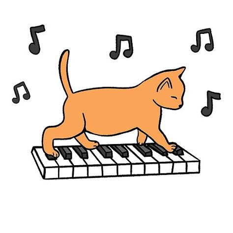 Piano Cat Cat Playing Piano, Piano Cakes, Music Designs, About Music, Playing Piano, Music Design, Cat Sleeping, Cat Walk, Cat Playing