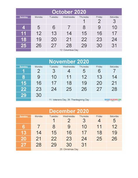 3 Month Calendar 2020 Printable Oct Nov Dec Printable | Free Printable 2020 Calendar Templates Dec Calendar, 3 Month Calendar, Vacation Calendar, Printable Calendar 2020, Excel Calendar, Calendar May, Work Schedule, December Calendar, Calendar 2020