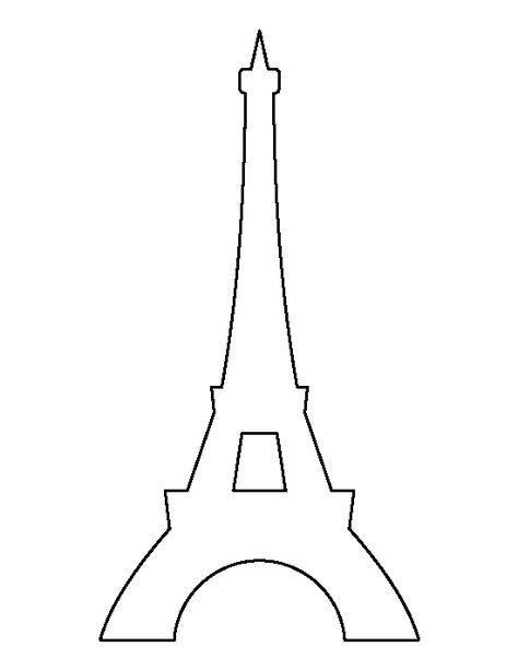 Eiffel Tower pattern. Use the printable outline for crafts, creating stencils, scrapbooking, and more. Free PDF template to download and print at http://patternuniverse.com/download/eiffel-tower-pattern/ Diy Eiffel Tower Centerpieces, Eiffel Tower Template, Eiffel Tower Craft, Paris Prom, Torre Eiffel Paris, Tower Cake, Paris Birthday Parties, Paris Theme Party, Paris Birthday