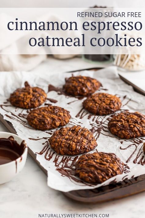 Coffee Oatmeal Cookies, Espresso Oatmeal Cookies, Sugar Free Oatmeal Cookies, Oatmeal Cookies Recipes Easy, Sugar Free Oatmeal, Coffee Oatmeal, Refined Sugar Free Desserts, Oatmeal Cookies Easy, Cookie Board