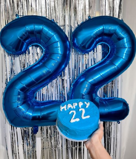 Ballon, 22, birthday girl, cake blue Happy Birthday 22, Birthday 22, Happy 22nd Birthday, Gold Pillow Covers, Cake Story, Birthday Logo, Gold Pillow, Sunset Quotes Instagram, Happy Birthday Cake Images