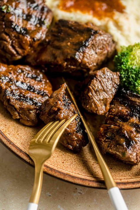 Steak Tips Recipe, Meat Meals, Leftover Steak, Steak Tips, Marinated Steak, Beef Tips, Creamy Mashed Potatoes, Simply Recipes, Beef Dishes