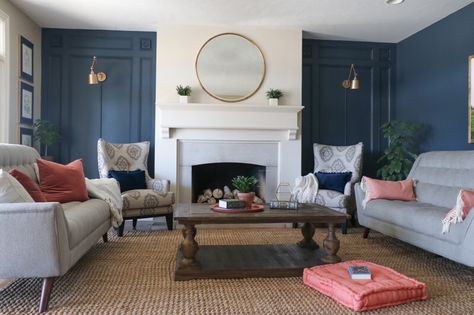 Panelled alcoves Room Decor With Tv, Living Room Decor With Tv, Living Room Decor Tv, Elegant Family Room, Family Room Makeover, Family Room Design, Affordable Furniture, Living Room Makeover, Front Room