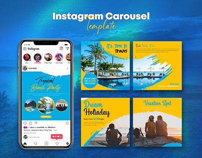 Instagram Carousel Template, Carousel Template, Carousel Design, Tours And Travels, Instagram Carousel, Music Party, Graphic Design Advertising, Travel Instagram, Party Flyer