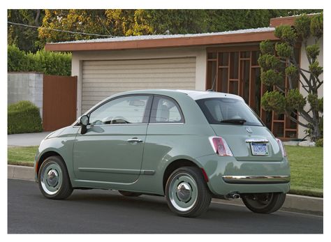 Fiat 1957 Edition, Green White Fiat 500, Fiat 500 Black, Green Fiat 500, Green Vintage Car Aesthetic, Mint Fiat 500, Fiat 500 Cabrio, Green Car Vintage, Kei Cars, Fiat 500 Vintage