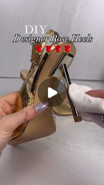 Angelus Direct | Paints, Dyes, Cleaners for Shoes & More on Instagram: "You’ve never seen DIY Heels like these! 👠🌹  Custom upcycled heels by @pineapple_princess_creations 🎨  Made with Angelus Paints, Finishers, and Leather Preparer & Deglazer + Faux flowers 💐  Pro Tip: You can also mix Angelus Paints with our 2-Hard Additive for even more durability when painting on plastic 😃  #angelusdirect #angeluspaint #diy #diyheels #customheels #painting #crafts #upcycled #upcycledheels #diytutorial #customheels #thriftflip" Diy Shoes Makeover, Diy Wedding Heels, Diy Heels Makeover, Diy Shoes Heels, Diy High Heels, Pineapple Princess, Diy Heels, Dye Shoes, Custom Heels