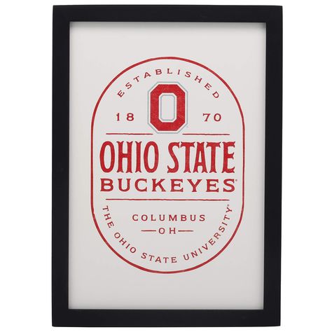 Ohio State Decor, Vintage Ohio State, State Artwork, Man Cave Office, Kitchen Artwork, Iowa State Cyclones, Wall Banner, Logo Wall, Oklahoma Sooners