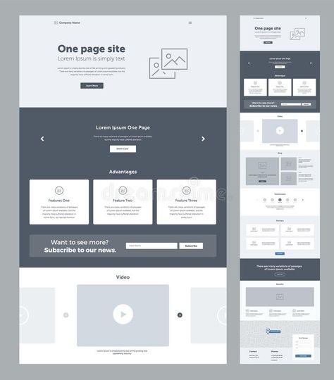 Landing Page Wireframe, One Page Website Design, การออกแบบ Ui Ux, Modern Landing Page, Webpage Design Layout, Business Landing Page, Wireframe Website, Design Sites, Ui Ux 디자인