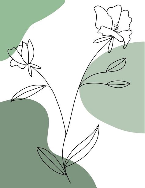 Canvas Painting Ideas Green Aesthetic, Canvas Painting Ideas Green, Green Painting Ideas Art Easy, Green Line Drawing, Boho Line Art, Embroidered Canvas Art, Boho Painting, Flower Art Drawing, Green Paintings