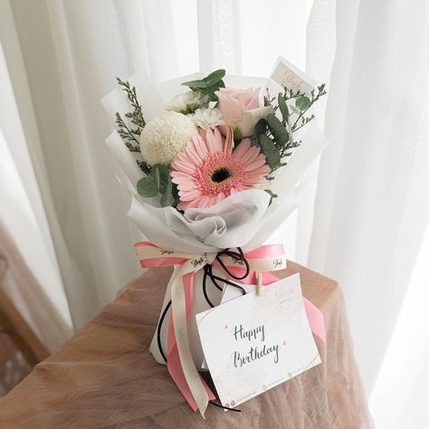 Small Birthday Bouquet, Gerbera And Rose Bouquet, Gerbera Flower Bouquet, Mini Rose Bouquet, Gerbera Daisy Bouquet, Gerbera Bouquet, Single Flower Bouquet, Purple Flower Bouquet, Flower Boquet